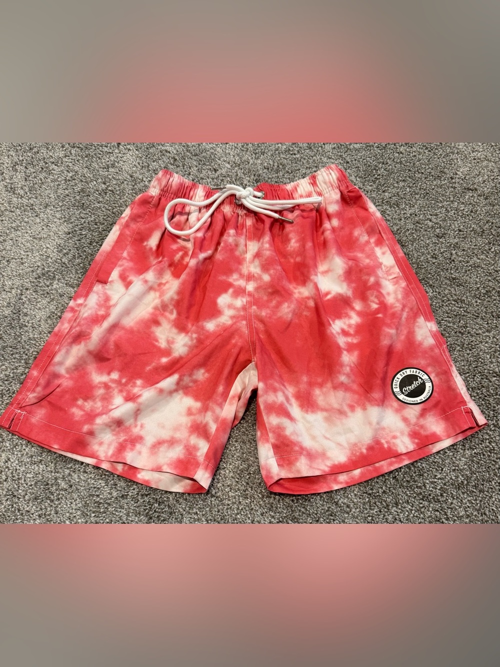 Cove Red and White Tie-Dye Bathing Suit